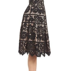 Eliza J Lace Overlay Midi Skirt